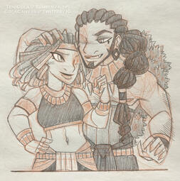 Pakhet & Kairu (DEITIES AU)