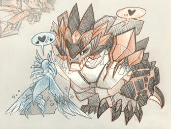 The Oceanid & the Geovishap (Genshin OCs)