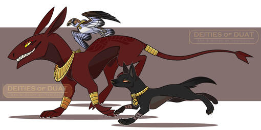 Set, Horus, and Anubis Banner (DEITIES Project)